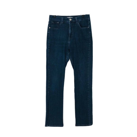 Lee Classic Fit At The Waist Straight Leg blue Jeans Embroider Women's 10 Medium - Picture 1 of 11